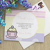 Cupcake Custom Thank You Cards - Pink - 7220-P
