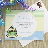 Cupcake Custom Thank You Cards - Blue - 7220-B
