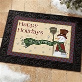 Let It Snow Snowman Personalized Doormat - 7643