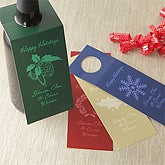 Holiday Greetings Personalized Wine Bottle Tags - 7742
