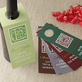 Floral Monogram Personalized Wine Bottle Tags - 7743