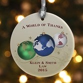 A World Of Thanks© Personalized Ornament - 7826