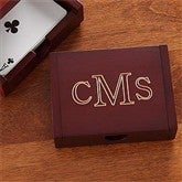 Personalized Rosewood Playing Card Box-Monogram - 8308-M