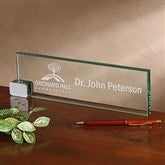 Personalized Corporate Engraved Logo Glass Nameplate - 8555
