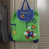 Airplane Embroidered Backpack - 8732