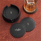 Executive Office Personalized Leather Coasters-Set of 6 - 8740