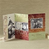 Peace 3 Panel Photo Christmas Cards - 8759