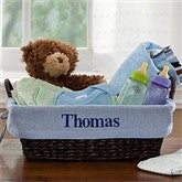 Welcome Baby Embroidered Gift Basket- Blue - 9146-B
