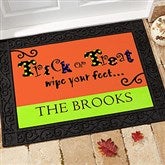 Trick or Treat Wipe Your Feet Personalized Doormat - 9152