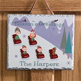 Sledding Family Characters Slate Plaque - 9185