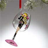 Wine Diva Blond Mini Wine Glass Ornament - 9197-BL