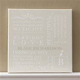 Baby Love Birth Info Personalized Canvas Art- Khaki - 9545-K