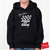 Pit Crew Youth Black Hooded Sweatshirt - 9587YS