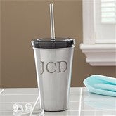 On The Go Personalized Stainless Steel Tumbler with Initials - 9873-I