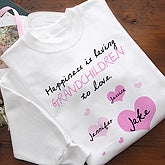 Personalized Pink Hearts Sweatshirt - What Is Happiness