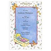 Baby Cradle Birth Announcement