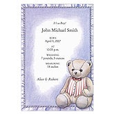 Baby Boy Bear Birth Announcement