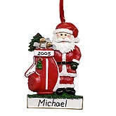 Santa Golfer Ornament