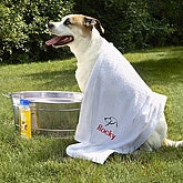 Bath Time Embroidered Pet Towel