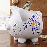 Flower Melody Miss Piggy Bank