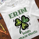 Custom Personalized Baby Bibs - Irish Since Birth Shamrock Design, Personalized Baby Romper - Irish Since Birth Shamrock Design, Personalized Baby T-Shirt - Irish Since Birth Shamrock Design, Personalized Childrens Sweatshirt - Irish Since Birth Shamrock Design, Personalized Childrens T-Shirt - Irish Since Birth Shamrock Design, Personalized Fleece Romper - Irish Since Birth Shamrock Design