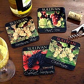 Private Reserve Personalized Wine Coaster Set of 4 Private Reserve Personalized Wine Coaster Set of 4