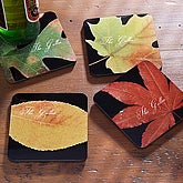 Autumn Leaves Personalized Drink Coaster Set - 2707