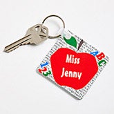 Red Apple Personalized Teacher Key Ring
