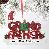 Grandfather Red Glitter Ornament