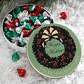Happy Holidays Hershey's� Chocolate Kisses Tin