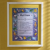 Personalized Name Meaning Print - Animal - Blue Mat, Pink Mat, Yellow Mat