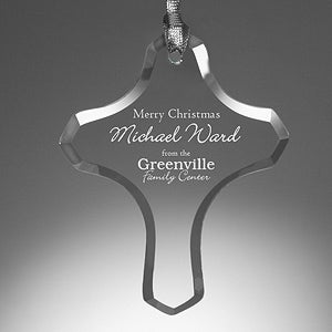 Personalized Corporate Engraved Logo Cross Ornament - 10008