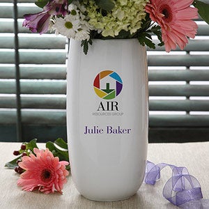 Personalized Corporate Custom Logo Ceramic Vase - 10016