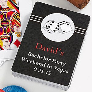 Personalized Bachelor Party Favor Playing Cards - Roll The Dice - 10056