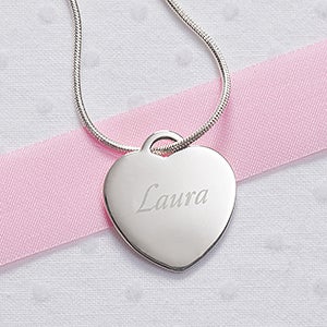 Personalized Sterling Silver Heart Necklace - 10065