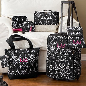 luggage personalized piece six damask bag travel hipster purses personalizationmall pieces