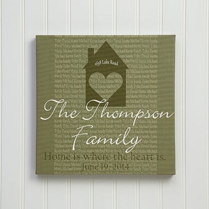 Personalized Canvas Art - Home Is Where The Heart Is - 10077