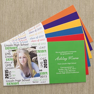 Personalized Photo Graduation Announcement Postcards - 10105