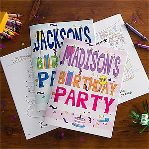 Personalized Coloring Books - Birthday Party Fun - 10197