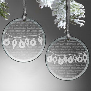 Personalized Glass Christmas Ornaments - Family Circle - 10239