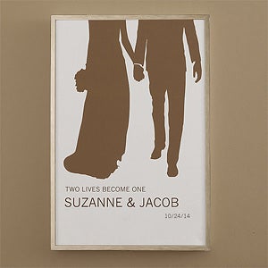 Personalized Bride & Groom Silhouette Art - Perfect Couple - 10244