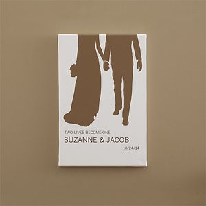 Personalized Bride & Groom Silhouette Art - Perfect Couple - 10244