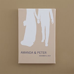 Personalized Bride & Groom Silhouette Art - Perfect Couple - 10244