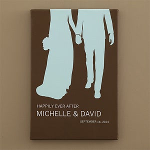 Personalized Bride & Groom Silhouette Art - Perfect Couple - 10244