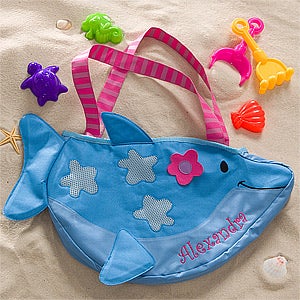 Personalized Dolphin Beach Tote Bag with Beach Toy Set - 10309