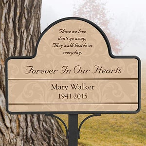 Personalized Memorial Garden Stake - Forever In Our Hearts - 10443