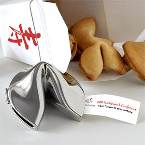 Personalized Corporate Logo Silver Fortune Cookie - 10468