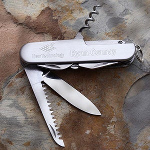 Personalized Corporate Logo 13-Function Stainless Pocket Knife - 10476