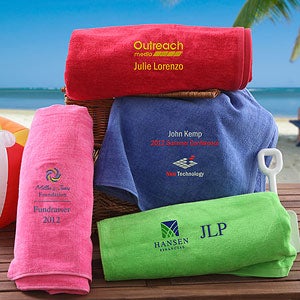 Personalized Corporate Logo Beach Towels - 10479
