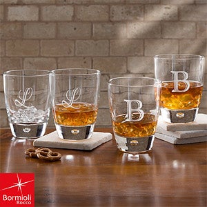 Personalized Initial Monogram Rocks Glasses - Bormioli Rocco - 10568